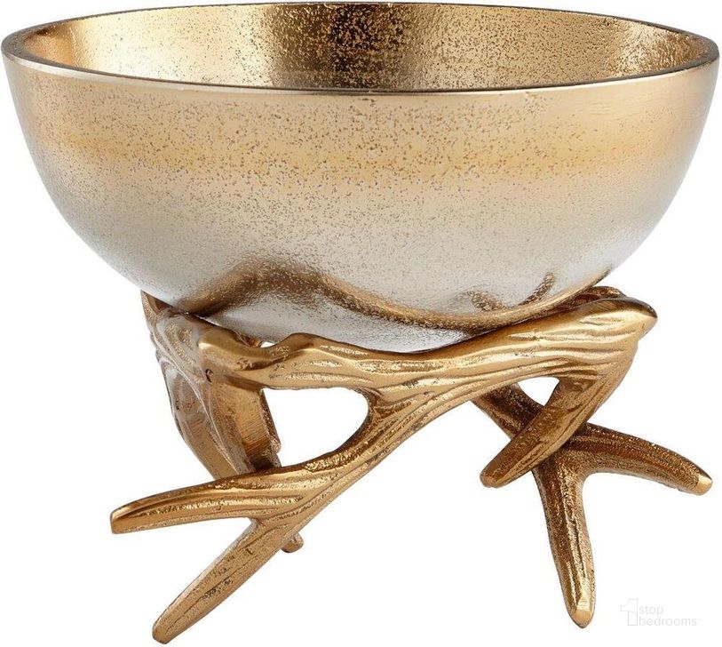 The appearance of Small Antler Anchored Bowl designed by Cyan Design in the modern / contemporary interior design. This gold piece of furniture  was selected by 1StopBedrooms from Small Collection to add a touch of cosiness and style into your home. Sku: 08131. Material: Aluminum. Product Type: Bowl.