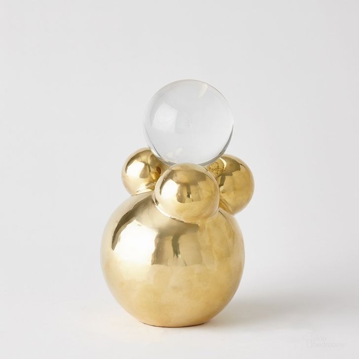 The appearance of Small Bubble Orb Holder In Brass With Crystal Sphere designed by Global Views in the modern / contemporary interior design. This brass piece of furniture  was selected by 1StopBedrooms from Bubble Collection to add a touch of cosiness and style into your home. Sku: 8.83068. Product Type: Decorative Accessory. Material: Brass. Image1