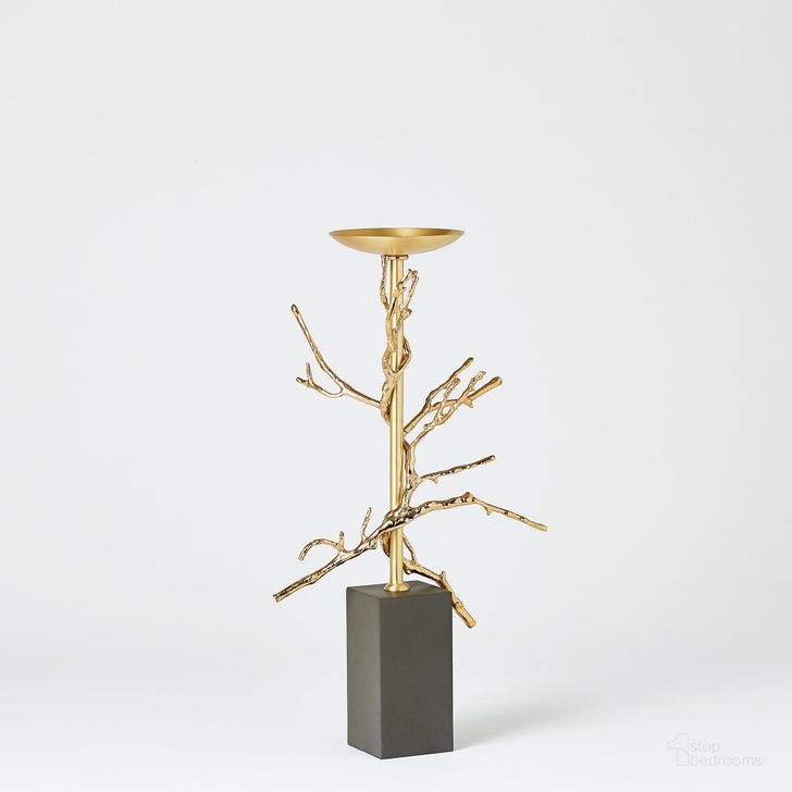 The appearance of Small Twig Candle Holder In Brass designed by Global Views in the modern / contemporary interior design. This bronze piece of furniture  was selected by 1StopBedrooms from Twig Collection to add a touch of cosiness and style into your home. Sku: 9.92059. Product Type: Candle Holder. Material: Brass. Image1