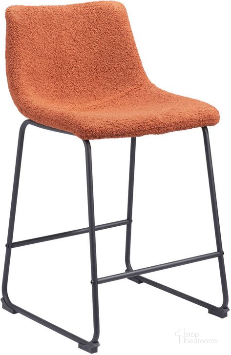 The appearance of Smart Bar Stool Set of 2 In Burnt Orange designed by Zuo Modern in the transitional interior design. This burnt orange piece of furniture  was selected by 1StopBedrooms from Smart Collection to add a touch of cosiness and style into your home. Sku: 109681. Product Type: Barstool. Material: Plywood. Image1