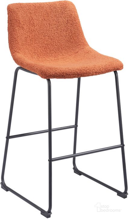 The appearance of Smart Barstool Set of 2 In Burnt Orange designed by Zuo Modern in the transitional interior design. This burnt orange piece of furniture  was selected by 1StopBedrooms from Smart Collection to add a touch of cosiness and style into your home. Sku: 109682. Product Type: Barstool. Material: Plywood. Image1
