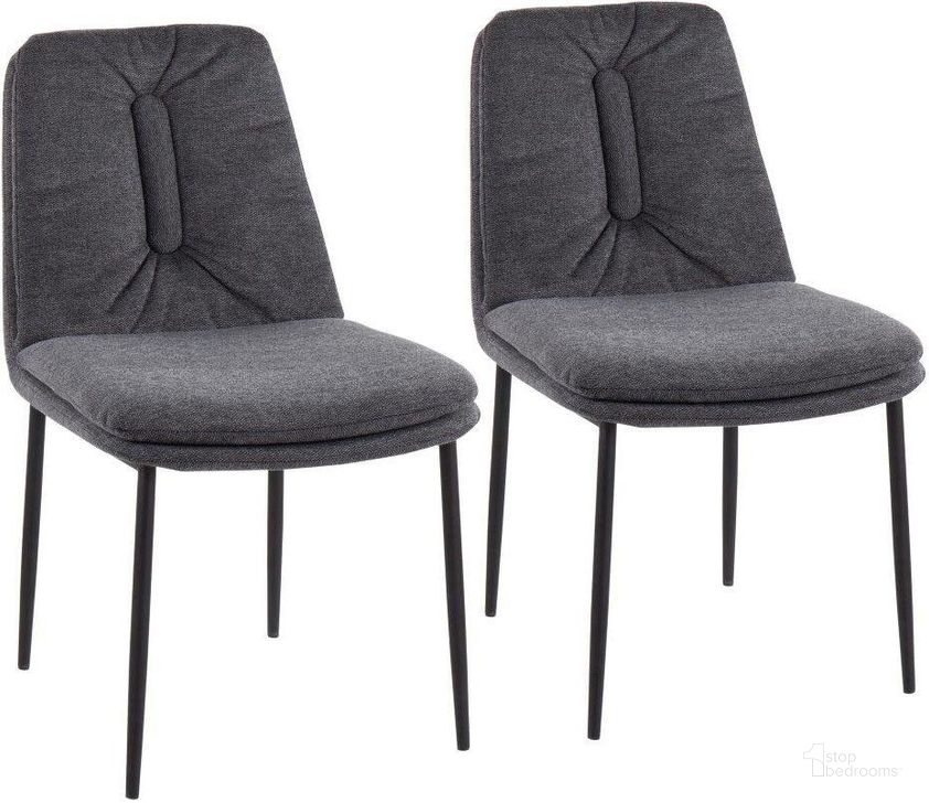 The appearance of Smith Contemporary Dining Chair In Black Steel And Charcoal Fabric - Set Of 2 designed by Lumisource in the modern / contemporary interior design. This black piece of furniture  was selected by 1StopBedrooms from Smith Collection to add a touch of cosiness and style into your home. Sku: CH-SMITH BKCHAR2. Material: Polyester. Product Type: Dining Chair. Image1