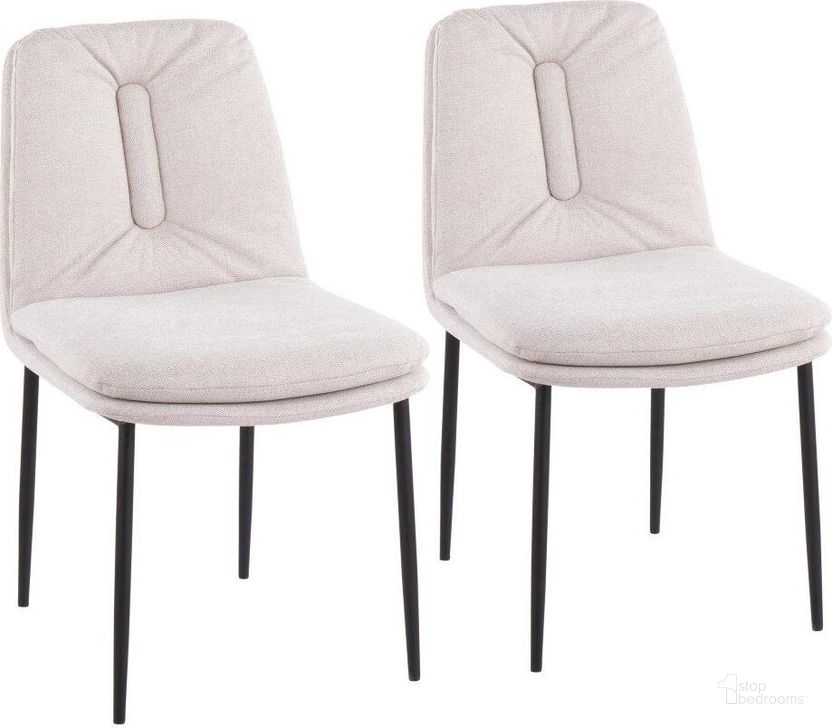 The appearance of Smith Contemporary Dining Chair In Black Steel And Cream Fabric - Set Of 2 designed by Lumisource in the modern / contemporary interior design. This black piece of furniture  was selected by 1StopBedrooms from Smith Collection to add a touch of cosiness and style into your home. Sku: CH-SMITH BKCR2. Material: Polyester. Product Type: Dining Chair. Image1