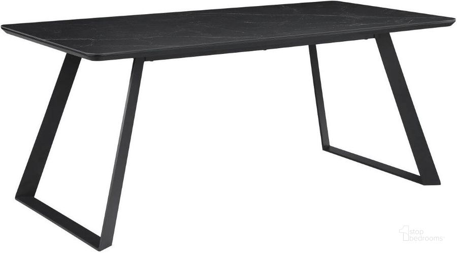 The appearance of Smith Rectangle Ceramic Top Dining Table Black and Gunmetal designed by Coaster in the transitional interior design. This black piece of furniture  was selected by 1StopBedrooms from Smith Collection to add a touch of cosiness and style into your home. Sku: 115231B1;115231B2. Table Base Style: Double Pedestal. Product Type: Dining Table. Material: Ceramic. Table Top Shape: Rectangular. Image1