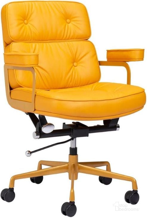 The appearance of Smiths Office Chair In Yellow designed by Zuo Modern in the modern / contemporary interior design. This yellow piece of furniture  was selected by 1StopBedrooms from Smiths Collection to add a touch of cosiness and style into your home. Sku: 109472. Material: Steel. Product Type: Office Chair. Image1