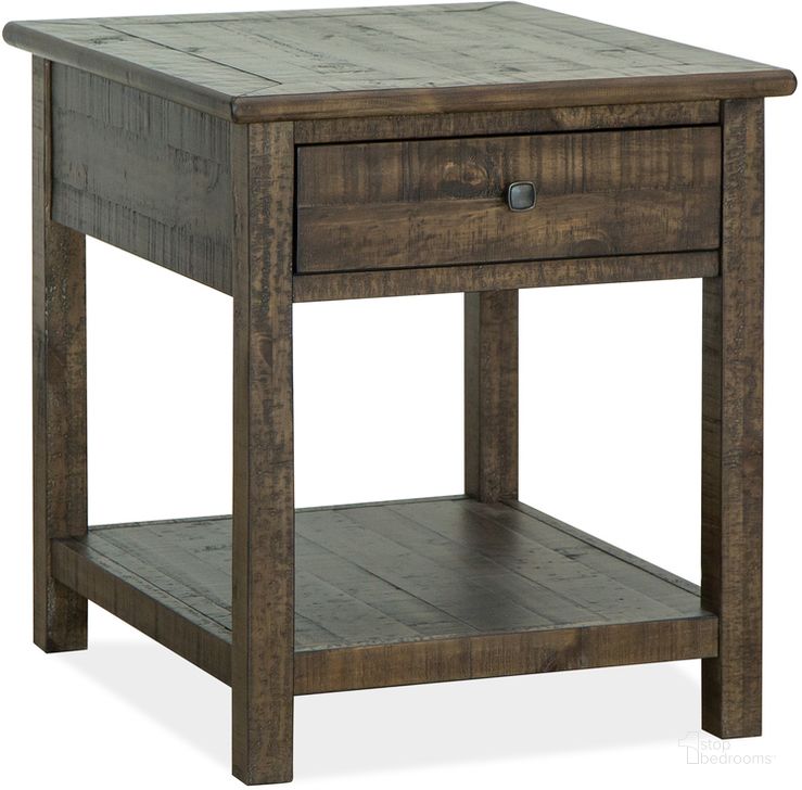The appearance of Smithton Rectangular End Table designed by Magnussen in the  interior design. This  piece of furniture  was selected by 1StopBedrooms from Smithton Collection to add a touch of cosiness and style into your home. Sku: T5537-03. Product Type: End Table. Material: Pine.