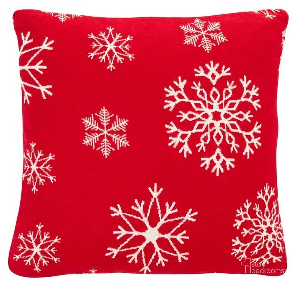 The appearance of Snow Flake Pillow in Red designed by Safavieh in the modern / contemporary interior design. This red piece of furniture  was selected by 1StopBedrooms from Snow Collection to add a touch of cosiness and style into your home. Sku: HOL3003A-2020. Material: Cotton. Product Type: Pillow. Image1