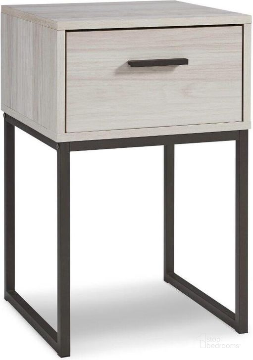 The appearance of Socalle Light Natural One Drawer Night Stand designed by Signature Design by Ashley in the modern / contemporary interior design. This light natural piece of furniture  was selected by 1StopBedrooms from Socalle Collection to add a touch of cosiness and style into your home. Sku: EB1864-291. Material: Metal. Product Type: Nightstand. Image1