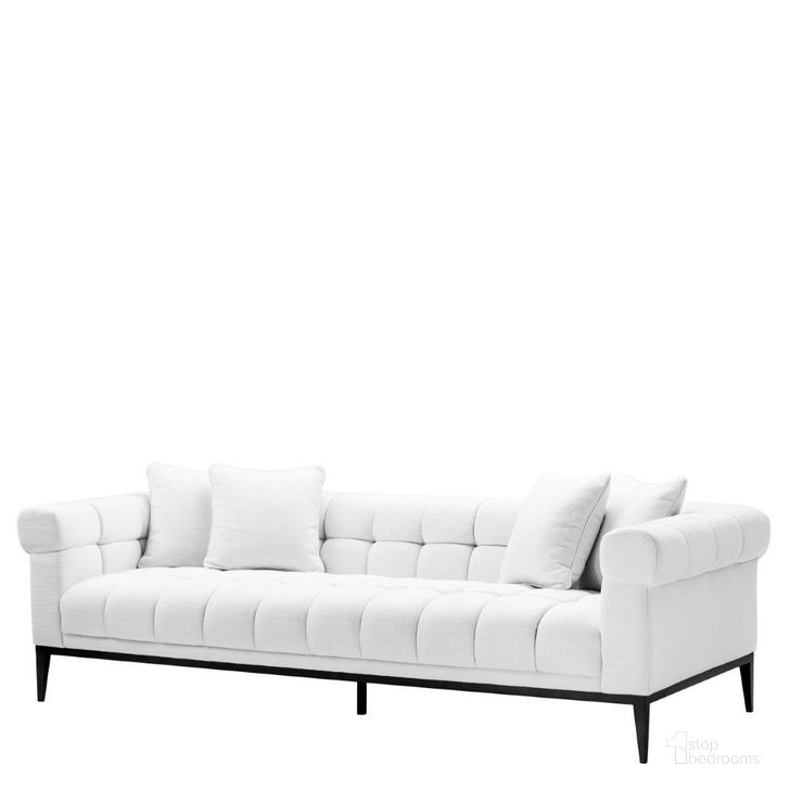 The appearance of Sofa Aurelio Avalon White designed by Eichholtz in the modern / contemporary interior design. This white piece of furniture  was selected by 1StopBedrooms from Avalon Collection to add a touch of cosiness and style into your home. Sku: A113393. Material: Metal. Product Type: Sofa. Image1