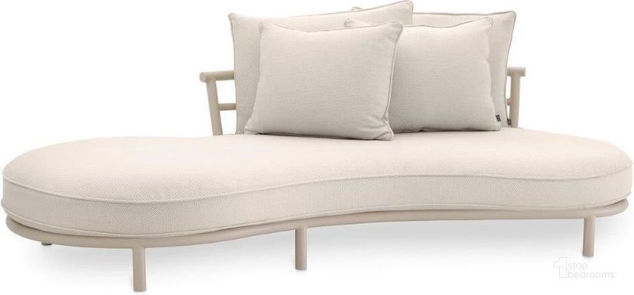 The appearance of Sofa Laguno Right Outdoor Sand Finish Lewis Off-White And Grey designed by Eichholtz in the modern / contemporary interior design. This sand piece of furniture  was selected by 1StopBedrooms from Laguno Collection to add a touch of cosiness and style into your home. Sku: 116076. Product Type: Outdoor Sofa. Image1