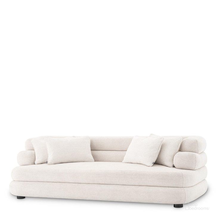 The appearance of Sofa Malaga S Lyssa Off-White designed by Eichholtz in the modern / contemporary interior design. This off white piece of furniture  was selected by 1StopBedrooms from Malaga Collection to add a touch of cosiness and style into your home. Sku: A116723. Product Type: Sofa. Image1