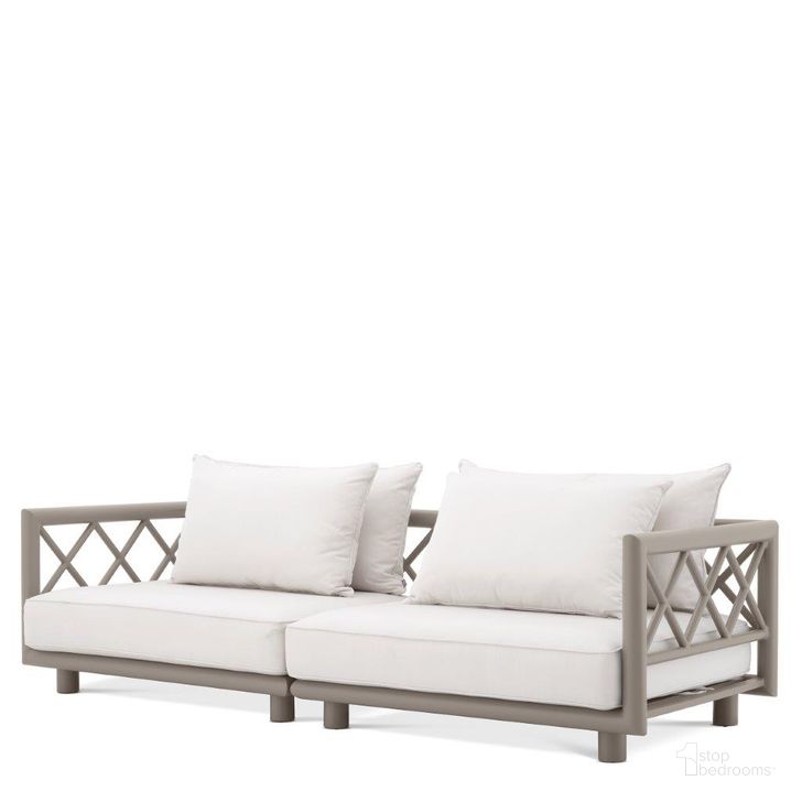 The appearance of Sofa Mandelieu Outdoor Greige designed by Eichholtz in the modern / contemporary interior design. This greige piece of furniture  was selected by 1StopBedrooms from Mandelieu Collection to add a touch of cosiness and style into your home. Sku: 114565. Product Type: Outdoor Sofa. Material: Canvas. Image1