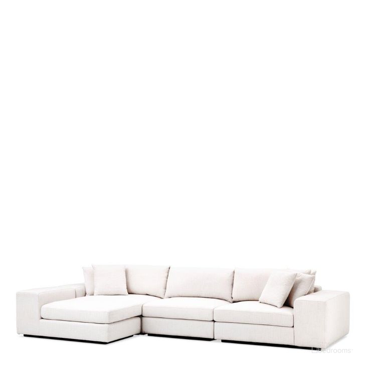 The appearance of Sofa Vista Grande Lounge Avalon White designed by Eichholtz in the modern / contemporary interior design. This white piece of furniture  was selected by 1StopBedrooms from Avalon Collection to add a touch of cosiness and style into your home. Sku: A112563A;A112563B;A112563C. Product Type: Sofa. Image1