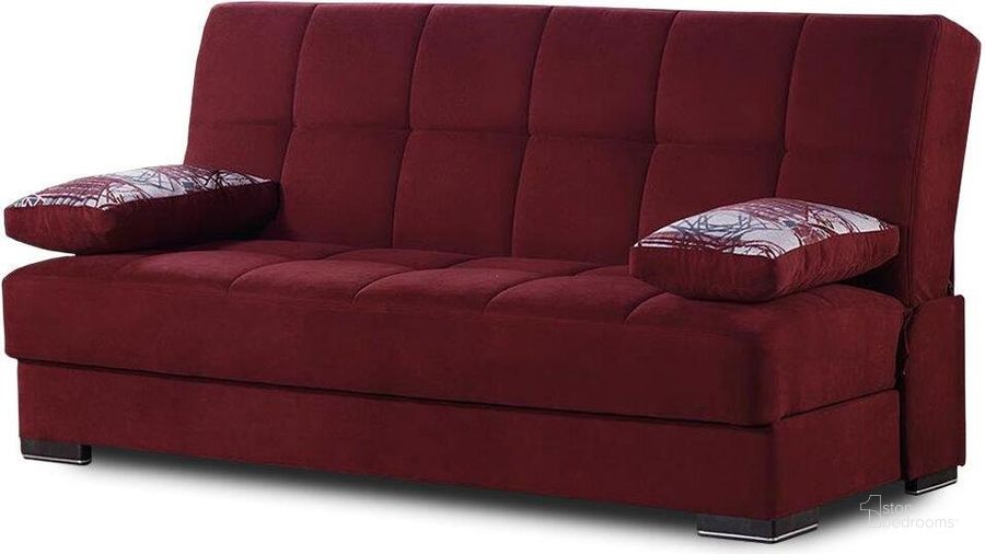 The appearance of Soho Upholstered Convertible Sofabed with Storage In Burgundy SOHO-SB-BUR designed by Casamode in the modern / contemporary interior design. This burgundy piece of furniture  was selected by 1StopBedrooms from Soho Collection to add a touch of cosiness and style into your home. Sku: SOHO-SB-BUR. Product Type: Sofa Bed. Material: Chenille. Image1