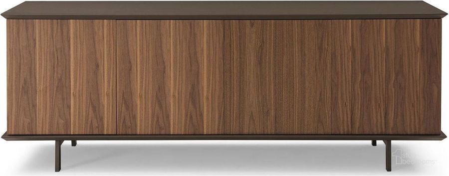 The appearance of Soho Walnut And Matt Grey Sideboard designed by Bellini Modern Living in the transitional interior design. This brown piece of furniture  was selected by 1StopBedrooms from Soho Collection to add a touch of cosiness and style into your home. Sku: Soho SB. Product Type: Sideboard. Image1
