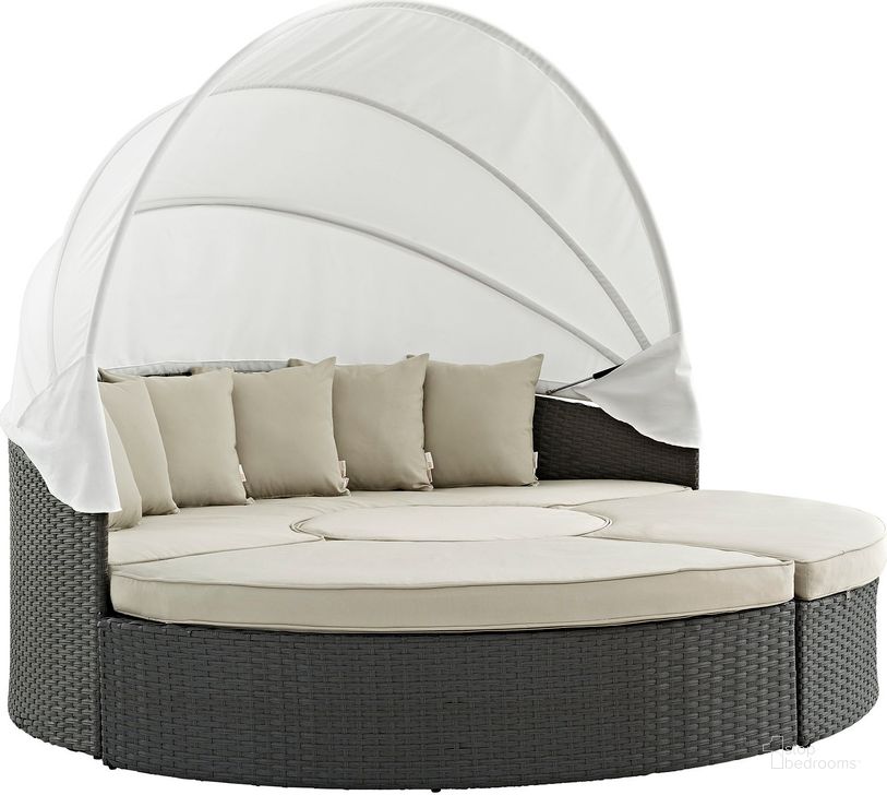 The appearance of Sojourn Antique Canvas Beige Outdoor Patio Sunbrella Daybed EEI-1986-CHC-BEI-SET designed by Modway in the modern / contemporary interior design. This antique canvas beige piece of furniture  was selected by 1StopBedrooms from Sojourn Collection to add a touch of cosiness and style into your home. Sku: EEI-1986-CHC-BEI-SET. Material: Polyester. Product Type: Outdoor Chaise Lounge. Image1