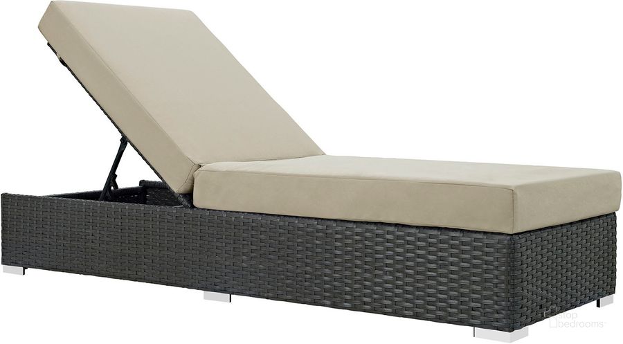 The appearance of Sojourn Canvas Antique Beige Outdoor Patio Sunbrella Chaise Lounge designed by Modway in the modern / contemporary interior design. This canvas antique beige piece of furniture  was selected by 1StopBedrooms from Sojourn Collection to add a touch of cosiness and style into your home. Sku: EEI-1862-CHC-BEI. Material: Steel. Product Type: Outdoor Chaise Lounge. Image1