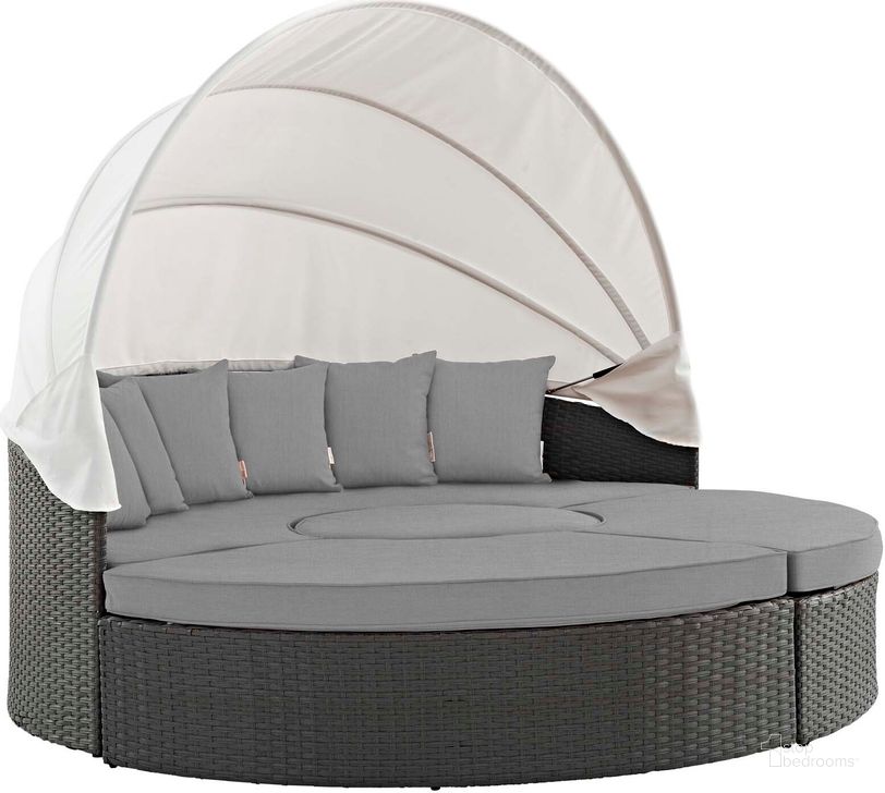 The appearance of Sojourn Canvas Gray Outdoor Patio Sunbrella Daybed EEI-1986-CHC-GRY designed by Modway in the modern / contemporary interior design. This canvas gray piece of furniture  was selected by 1StopBedrooms from Sojourn Collection to add a touch of cosiness and style into your home. Sku: EEI-1986-CHC-GRY. Material: Polyester. Product Type: Outdoor Chaise Lounge. Image1