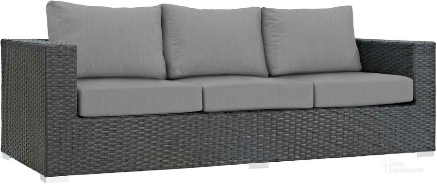 The appearance of Sojourn Canvas Gray Outdoor Patio Sunbrella Sofa designed by Modway in the modern / contemporary interior design. This canvas gray piece of furniture  was selected by 1StopBedrooms from Sojourn Collection to add a touch of cosiness and style into your home. Sku: EEI-1860-CHC-GRY. Material: Polyester. Product Type: Outdoor Sofa & Loveseat. Image1