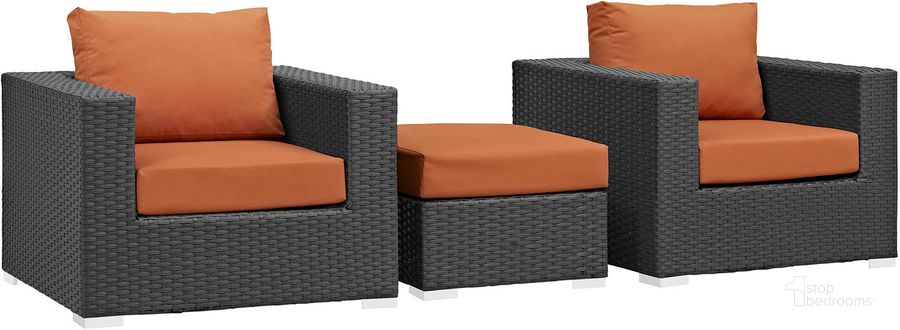 The appearance of Sojourn Canvas Tuscan 3 Piece Outdoor Patio Sunbrella Sectional Set EEI-1891-CHC-TUS-SET designed by Modway in the modern / contemporary interior design. This canvas tuscan piece of furniture  was selected by 1StopBedrooms from Sojourn Collection to add a touch of cosiness and style into your home. Sku: EEI-1891-CHC-TUS-SET. Material: Rattan. Product Type: Outdoor Sectional. Image1