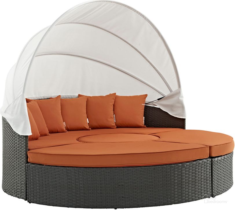 The appearance of Sojourn Canvas Tuscan Outdoor Patio Sunbrella Daybed EEI-1986-CHC-TUS-SET designed by Modway in the modern / contemporary interior design. This canvas tuscan piece of furniture  was selected by 1StopBedrooms from Sojourn Collection to add a touch of cosiness and style into your home. Sku: EEI-1986-CHC-TUS-SET. Material: Polyester. Product Type: Outdoor Chaise Lounge. Image1