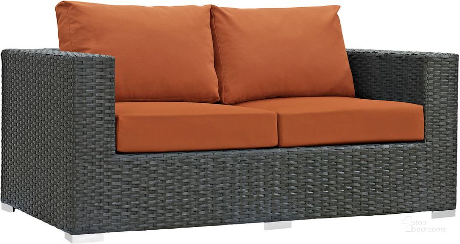 The appearance of Sojourn Canvas Tuscan Outdoor Patio Sunbrella Loveseat designed by Modway in the modern / contemporary interior design. This canvas tuscan piece of furniture  was selected by 1StopBedrooms from Sojourn Collection to add a touch of cosiness and style into your home. Sku: EEI-1851-CHC-TUS. Material: Polyester. Product Type: Outdoor Sofa & Loveseat. Image1