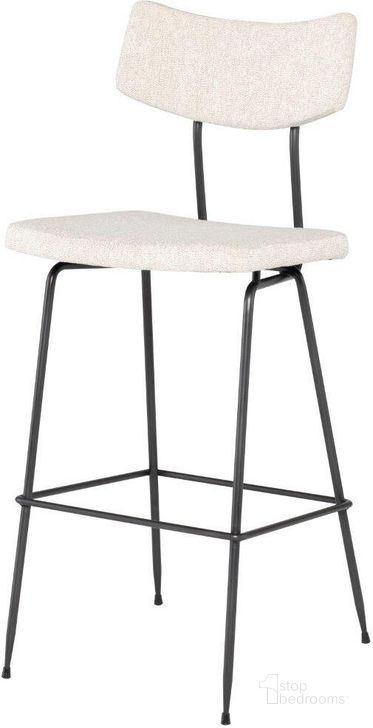 The appearance of Soli Shell Fabric Bar Stool designed by Nuevo in the modern / contemporary interior design. This shell piece of furniture  was selected by 1StopBedrooms from Soli Collection to add a touch of cosiness and style into your home. Sku: HGSR813. Material: Fabric. Product Type: Barstool. Image1