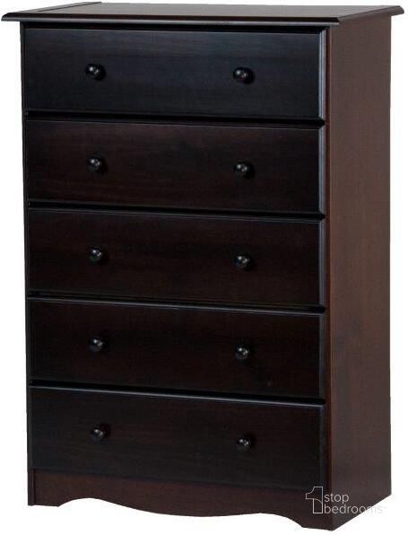 The appearance of Solid Wood 5-Drawer Chest In Java designed by Palace Imports in the transitional interior design. This java piece of furniture  was selected by 1StopBedrooms from  to add a touch of cosiness and style into your home. Sku: 53106. Material: Wood. Product Type: Chest. Image1