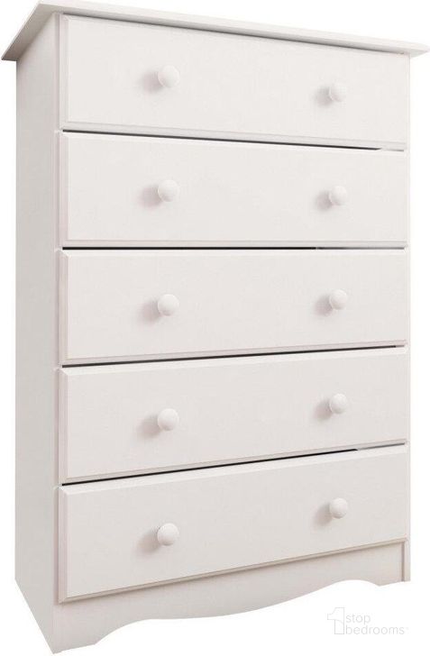 The appearance of Solid Wood 5-Drawer Chest In White designed by Palace Imports in the transitional interior design. This white piece of furniture  was selected by 1StopBedrooms from  to add a touch of cosiness and style into your home. Sku: 53101. Material: Wood. Product Type: Chest. Image1