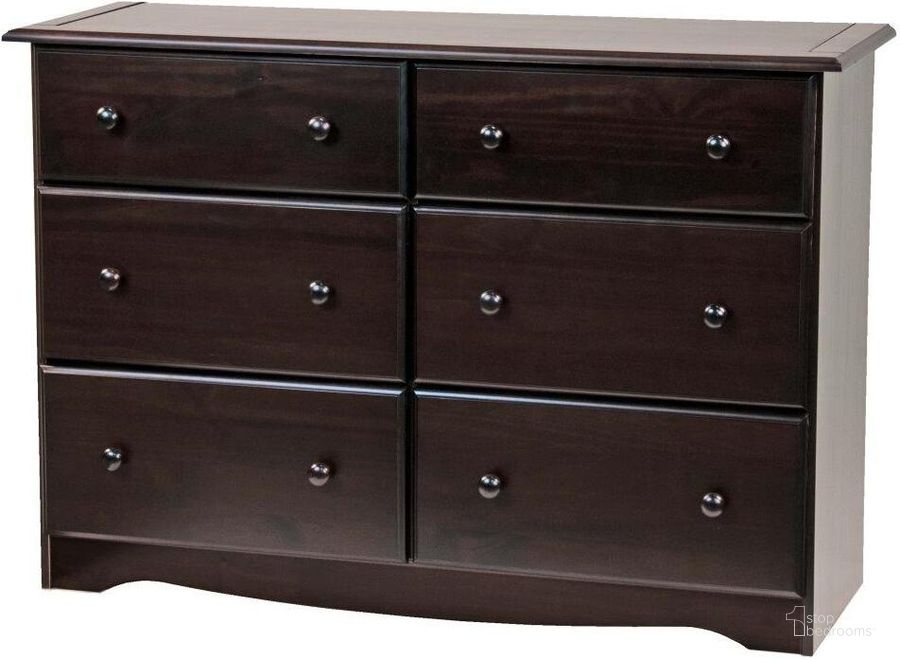 The appearance of Solid Wood 6-Drawer Double Dresser In Java designed by Palace Imports in the transitional interior design. This java piece of furniture  was selected by 1StopBedrooms from  to add a touch of cosiness and style into your home. Sku: 5406. Material: Wood. Product Type: Dresser. Image1