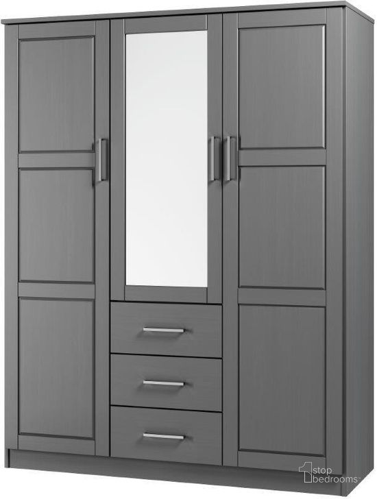 The appearance of Solid Wood Cosmo Wardrobe With Mirrored Door In Gray designed by Palace Imports in the modern / contemporary interior design. This grey piece of furniture  was selected by 1StopBedrooms from Cosmo Collection to add a touch of cosiness and style into your home. Sku: 7115. Material: Wood. Product Type: Wardrobe. Image1