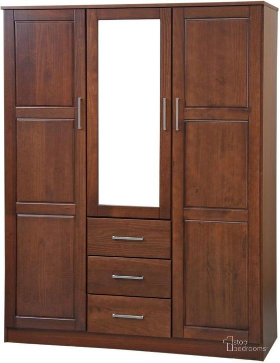 The appearance of Solid Wood Cosmo Wardrobe With Mirrored Door In Mocha designed by Palace Imports in the modern / contemporary interior design. This mocha piece of furniture  was selected by 1StopBedrooms from Cosmo Collection to add a touch of cosiness and style into your home. Sku: 7113. Material: Wood. Product Type: Wardrobe. Image1