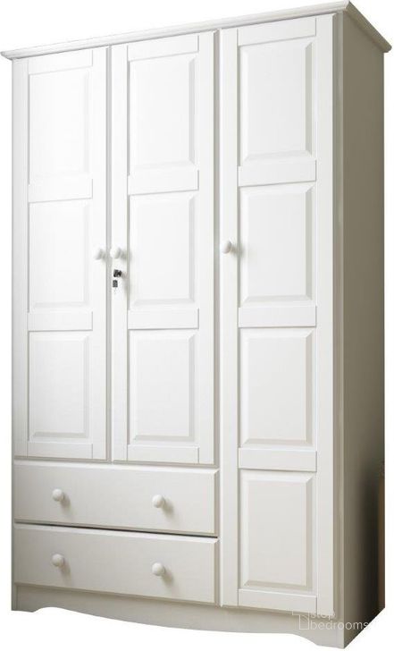 The appearance of Solid Wood Grand Wardrobe In White designed by Palace Imports in the transitional interior design. This white piece of furniture  was selected by 1StopBedrooms from  to add a touch of cosiness and style into your home. Sku: 5691. Material: Wood. Product Type: Wardrobe. Image1