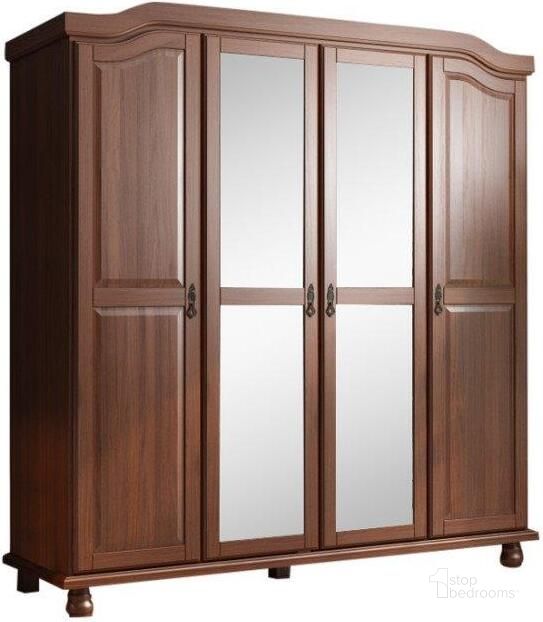 The appearance of Solid Wood Kyle 4-Door Wardrobe With Mirrored Doors In Mocha designed by Palace Imports in the traditional interior design. This mocha piece of furniture  was selected by 1StopBedrooms from Kyle Collection to add a touch of cosiness and style into your home. Sku: 8203M. Material: Wood. Product Type: Wardrobe. Image1