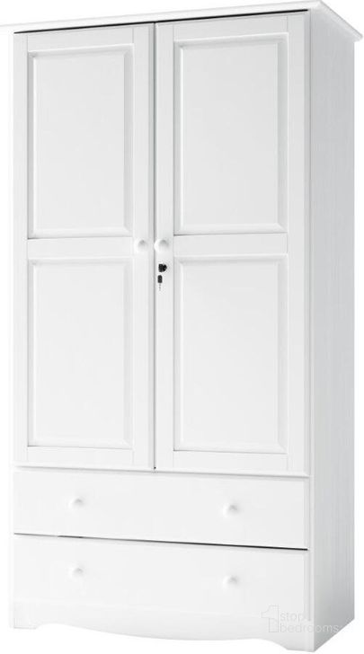 The appearance of Solid Wood Smart Wardrobe In White designed by Palace Imports in the transitional interior design. This white piece of furniture  was selected by 1StopBedrooms from  to add a touch of cosiness and style into your home. Sku: 5921. Material: Wood. Product Type: Wardrobe. Image1