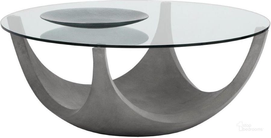 The appearance of Solterra Lia Grey Coffee Table designed by Sunpan in the modern / contemporary interior design. This gray piece of furniture  was selected by 1StopBedrooms from Solterra Collection to add a touch of cosiness and style into your home. Sku: 102997. Material: Glass. Product Type: Coffee and Cocktail Table. Image1