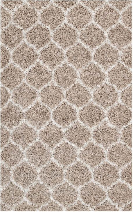 The appearance of Solvea Moroccan Trellis 5X8 Shag Area Rug In Beige and Ivory designed by Modway in the modern / contemporary interior design. This beige and ivory piece of furniture  was selected by 1StopBedrooms from Solvea Collection to add a touch of cosiness and style into your home. Sku: R-1143F-58. Material: Polypropylene. Product Type: Area Rugs. Image1