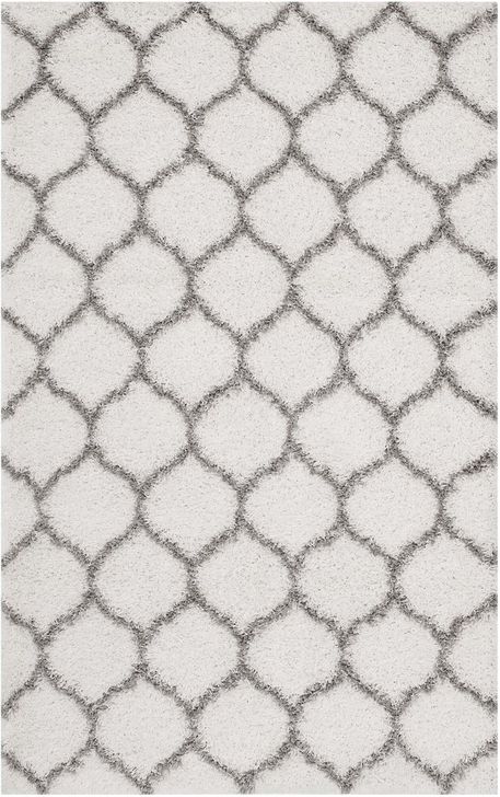 The appearance of Solvea Moroccan Trellis 5X8 Shag Area Rug In Ivory and Gray designed by Modway in the modern / contemporary interior design. This ivory and gray piece of furniture  was selected by 1StopBedrooms from Solvea Collection to add a touch of cosiness and style into your home. Sku: R-1143C-58. Material: Polypropylene. Product Type: Area Rugs. Image1