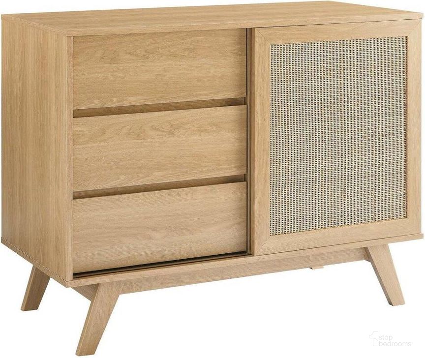 The appearance of Soma 40 Inch Accent Cabinet In Oak designed by Modway in the modern / contemporary interior design. This oak piece of furniture  was selected by 1StopBedrooms from Soma Collection to add a touch of cosiness and style into your home. Sku: EEI-6042-OAK. Material: MDF. Product Type: Accent Cabinet. Image1