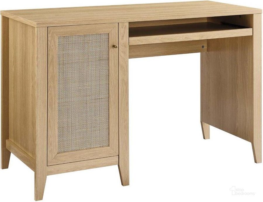 The appearance of Soma Oak 47 Inch Office Desk designed by Modway in the modern / contemporary interior design. This oak piece of furniture  was selected by 1StopBedrooms from Soma Collection to add a touch of cosiness and style into your home. Sku: EEI-6116-OAK. Product Type: Office Desk. Material: MDF. Image1