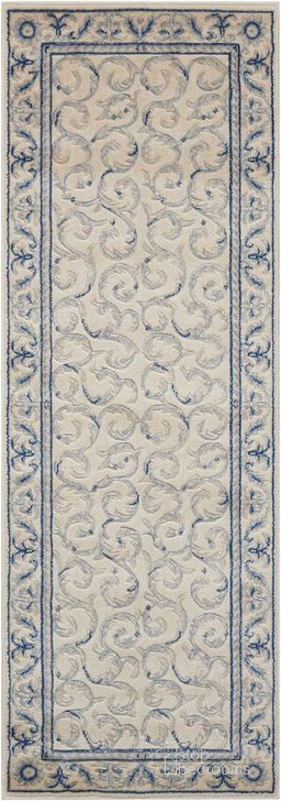 The appearance of Somerset Ivory And Blue 6 Runner Area Rug designed by Nourison in the traditional interior design. This ivory and blue piece of furniture  was selected by 1StopBedrooms from Somerset Collection to add a touch of cosiness and style into your home. Sku: 99446317490. Material: Polyester. Product Type: Area Rugs. Image1