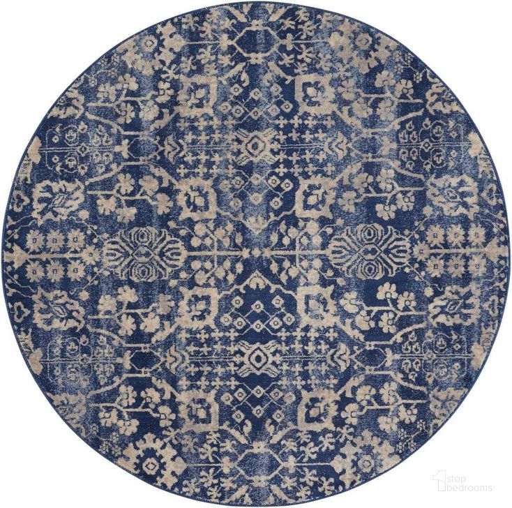The appearance of Somerset Navy 6 Round Area Rug designed by Nourison in the modern / contemporary interior design. This navy piece of furniture  was selected by 1StopBedrooms from Somerset Collection to add a touch of cosiness and style into your home. Sku: 99446341174. Material: Polyester. Product Type: Area Rugs. Image1