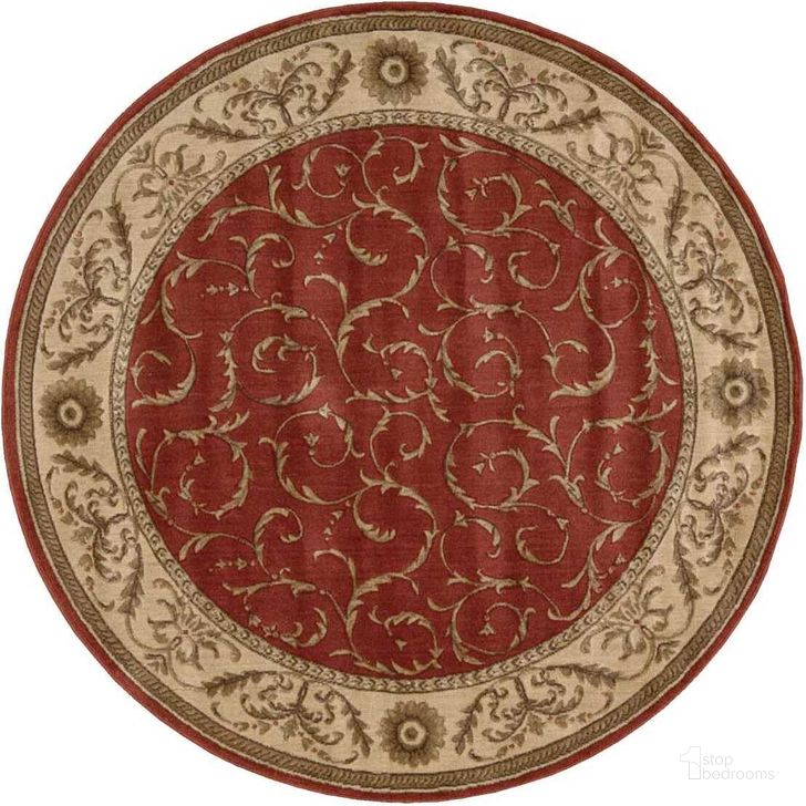The appearance of Somerset Red 6 Round Area Rug designed by Nourison in the traditional interior design. This red piece of furniture  was selected by 1StopBedrooms from Somerset Collection to add a touch of cosiness and style into your home. Sku: 99446047779. Material: Polyester. Product Type: Area Rugs. Image1