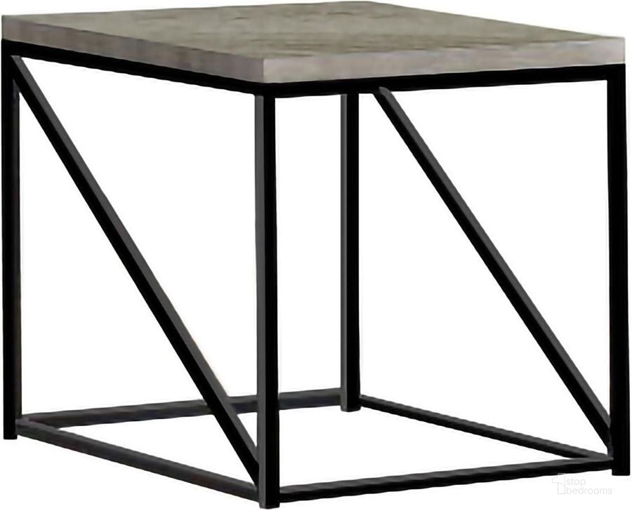 The appearance of Sonoma Gray End Table designed by Coaster in the industrial interior design. This brown piece of furniture  was selected by 1StopBedrooms from Sonoma Collection to add a touch of cosiness and style into your home. Sku: 705617. Table Top Shape: Square. Material: Metal. Product Type: End Table. Image1