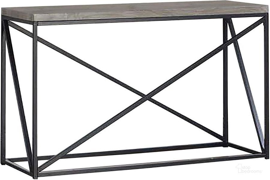The appearance of Sonoma Gray Sofa Table designed by Coaster in the industrial interior design. This brown piece of furniture  was selected by 1StopBedrooms from Sonoma Collection to add a touch of cosiness and style into your home. Sku: 705619. Material: Metal. Product Type: Sofa Table. Table Top Shape: Rectangular. Image1