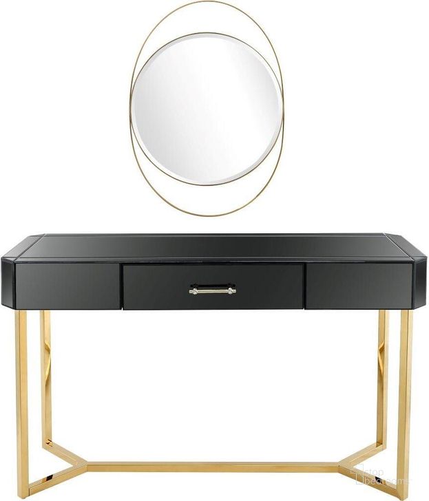 The appearance of Sonya Wall Mirror And Console Table In Black designed by Camden Isle Furniture in the modern / contemporary interior design. This black piece of furniture  was selected by 1StopBedrooms from Sonya Collection to add a touch of cosiness and style into your home. Sku: 86411;86542. Product Type: Wall Mirror. Image1