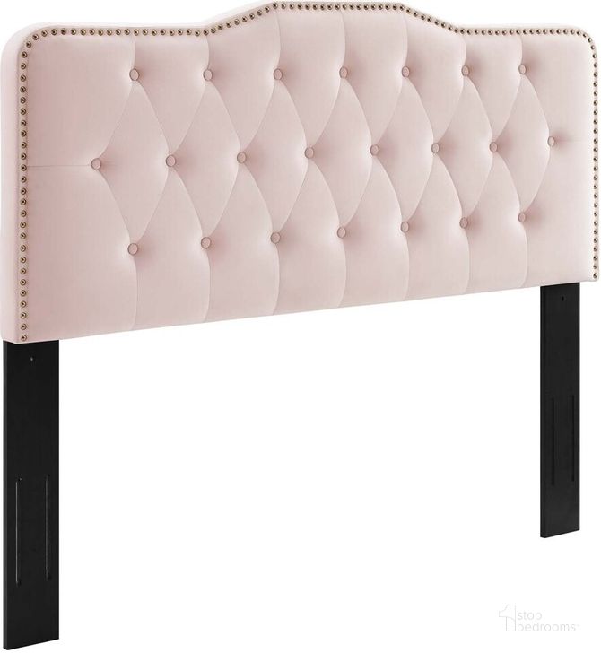 The appearance of Sophia Tufted Performance Velvet King/California King Headboard In Pink designed by Modway in the  interior design. This pink piece of furniture  was selected by 1StopBedrooms from Sophia Collection to add a touch of cosiness and style into your home. Sku: MOD-6411-PNK. Product Type: Headboard. Bed Size: King. Material: MDF. Image1