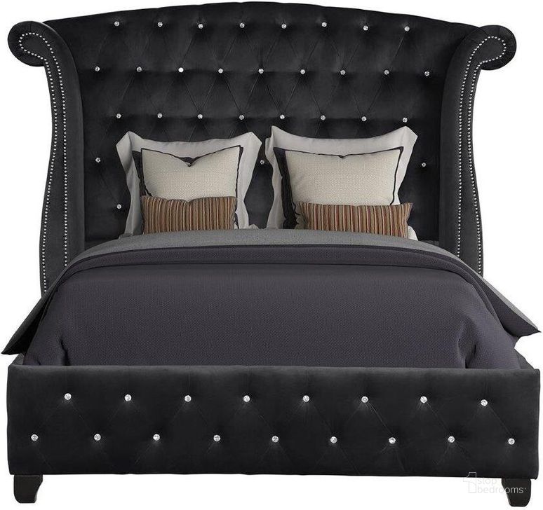 The appearance of Sophia Upholstery Full Size Bed Made With Wood In Black designed by Galaxy Home Furnishings in the modern / contemporary interior design. This black piece of furniture  was selected by 1StopBedrooms from Sophia Collection to add a touch of cosiness and style into your home. Sku: 698781171868. Bed Type: Platform Bed. Material: Wood. Product Type: Platform Bed. Bed Size: Full. Image1
