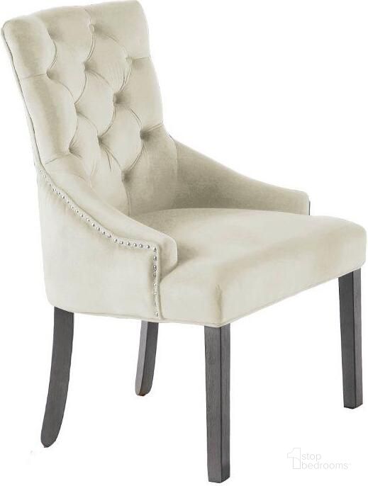The appearance of Sophie Velvet Upholstered Dining Chair Set of 2 In Beige designed by Best Master Furniture in the modern / contemporary interior design. This beige piece of furniture  was selected by 1StopBedrooms from Sophie Collection to add a touch of cosiness and style into your home. Sku: T1840BC. Product Type: Dining Chair. Material: Velvet. Image1