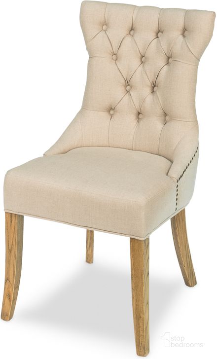 The appearance of Sophie White Linen Side Chair Set Of 2 designed by Sarreid in the coastal interior design. This white piece of furniture  was selected by 1StopBedrooms from Sophie Collection to add a touch of cosiness and style into your home. Sku: 30691. Product Type: Dining Chair. Image1